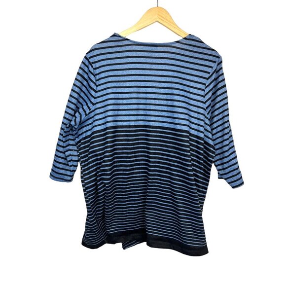 Catherines Duet Top Blouse‎ blue stripe size 1X - Picture 2 of 7